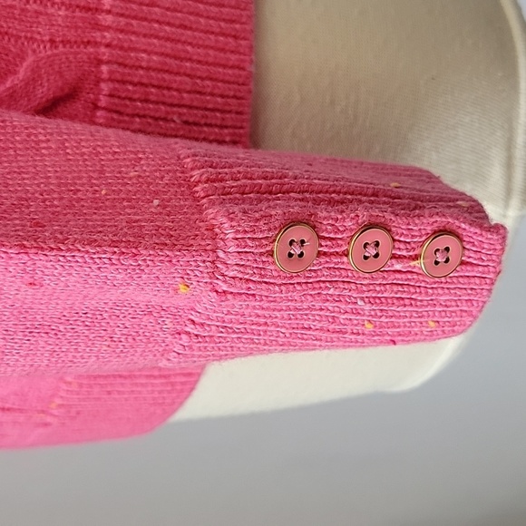 Talbots Confetti Marled Lightweight Cable Knit Sweater Pink Size MP NWT - Picture 9 of 13